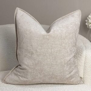 Souffle Cream Woven Cushion with Oxford Border- 43x43cm