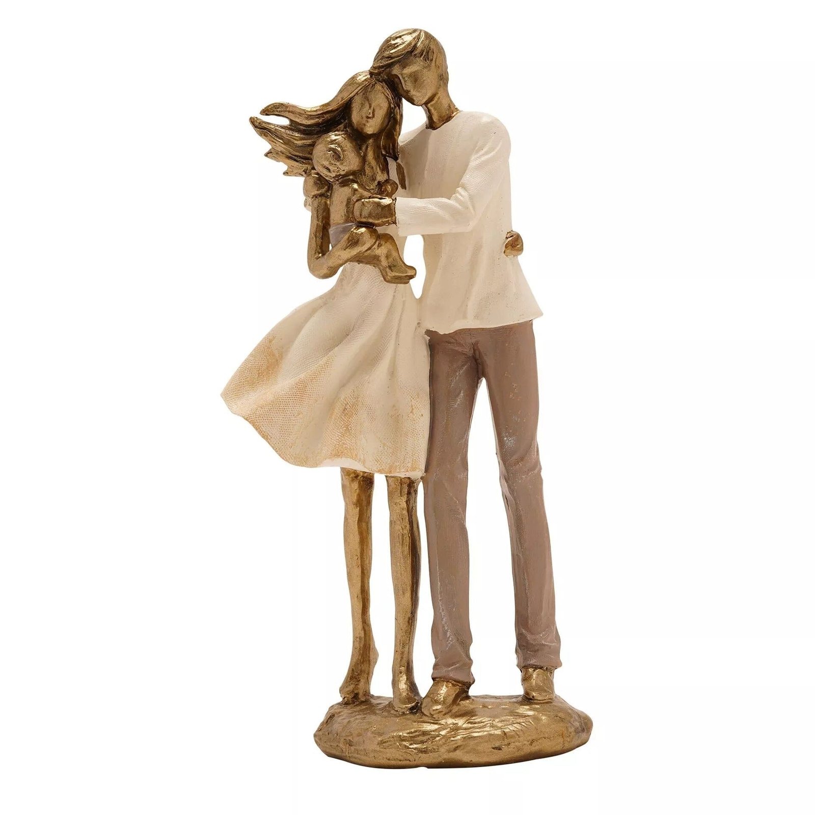 Standing Gold Couple with Baby Ornament