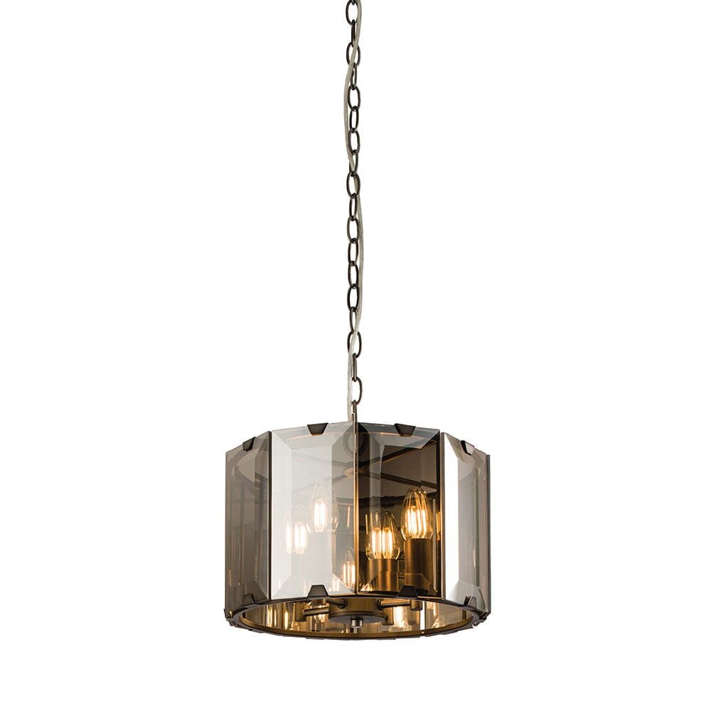 Starlight Tinted Grey Glass 4 Light Pendant