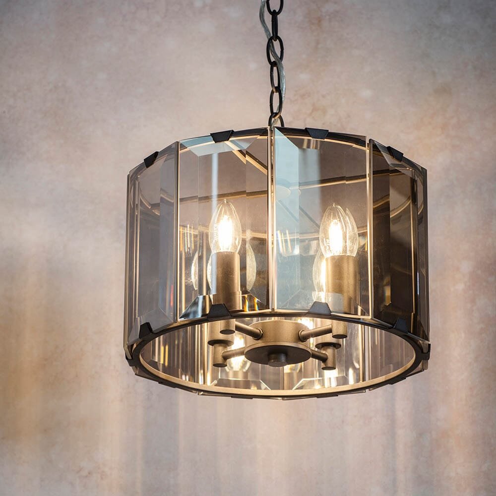 Starlight Tinted Grey Glass 4 Light Pendant