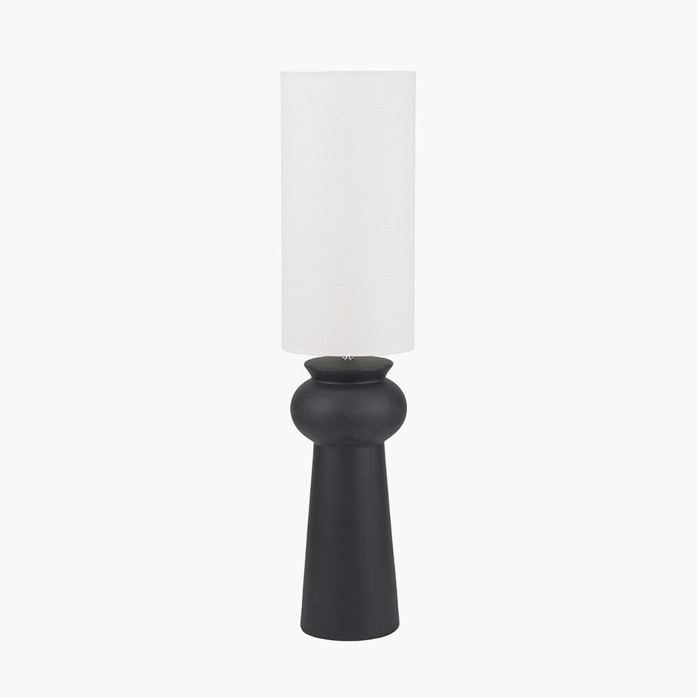 Susille Black Ceramic Floor Lamp with White Shade