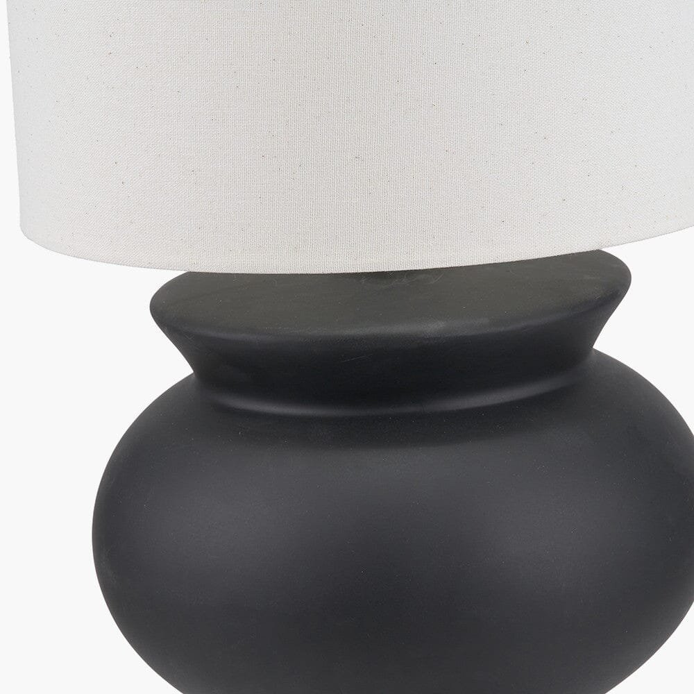 Susille Black Ceramic Floor Lamp with White Shade