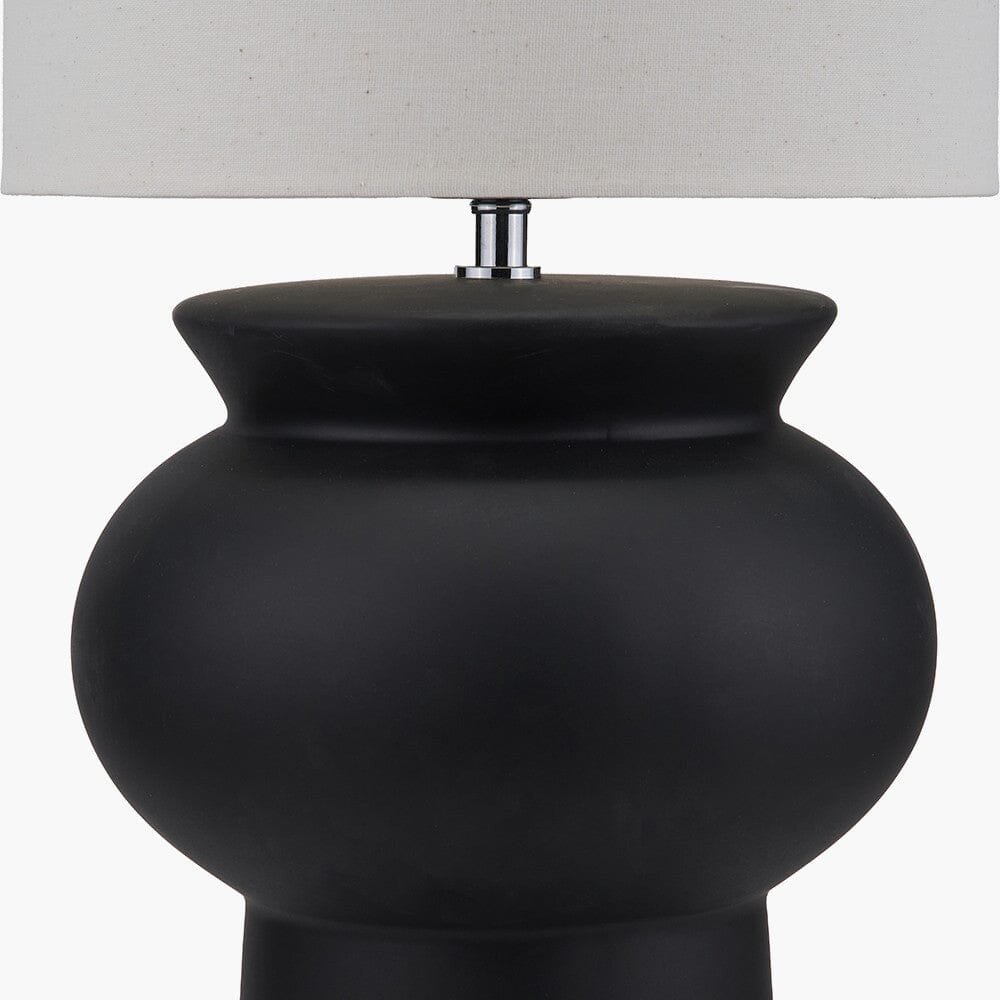 Susille Black Ceramic Floor Lamp with White Shade