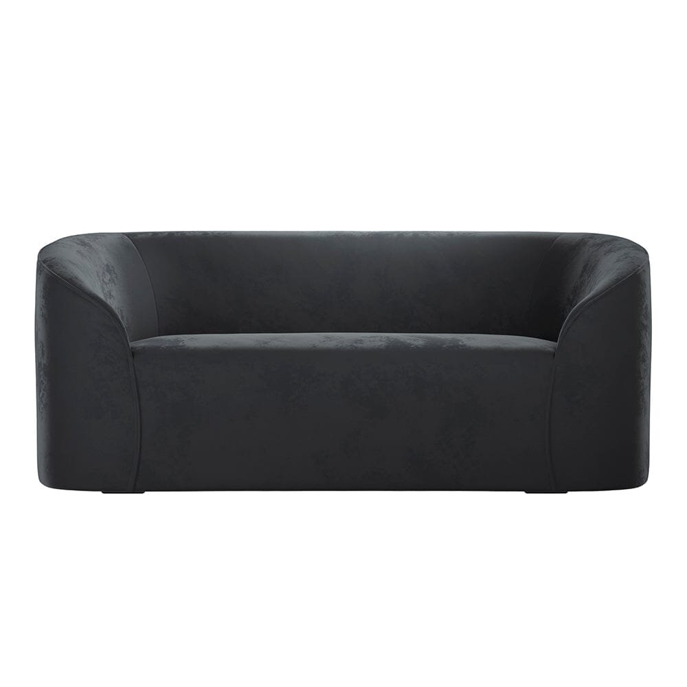 Tadley Black Velvet Curved Accent Sofa