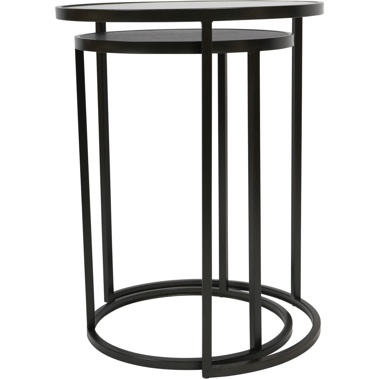 Tamara Black & Glass Set of 2 Nesting Side Tables