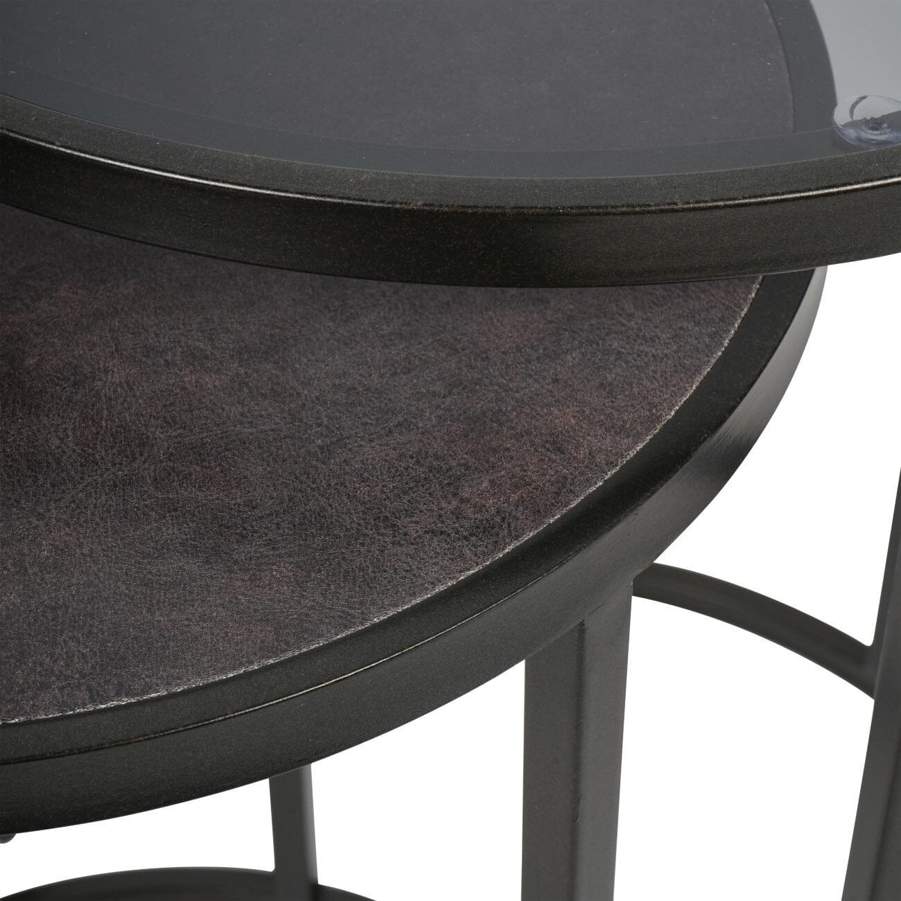 Tamara Black & Glass Set of 2 Nesting Side Tables