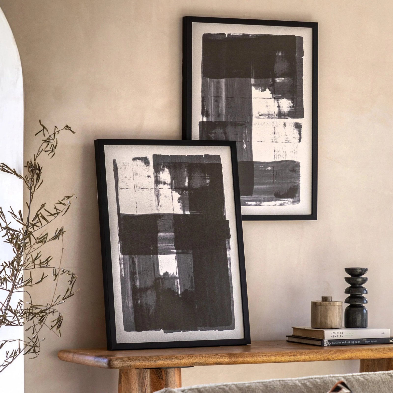 Tara Monochrome Framed Wall Art - Set of 2