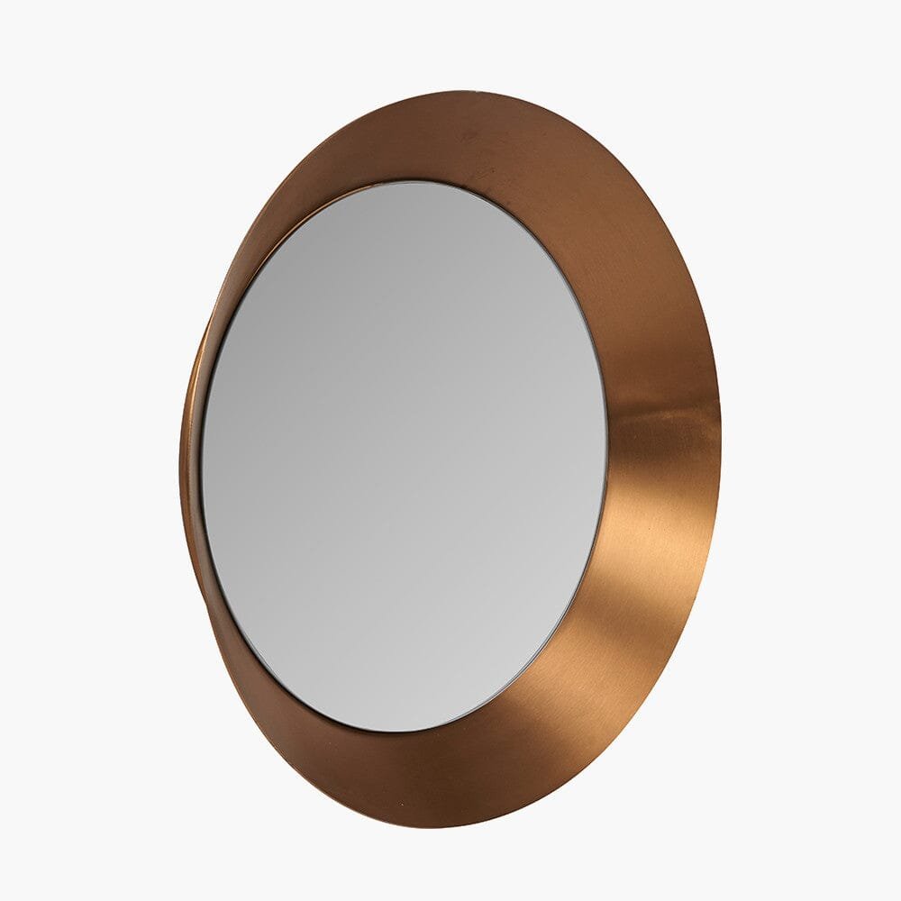 Tempus Burnished Gold Round Mirror