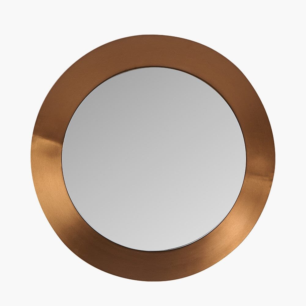Tempus Burnished Gold Round Mirror