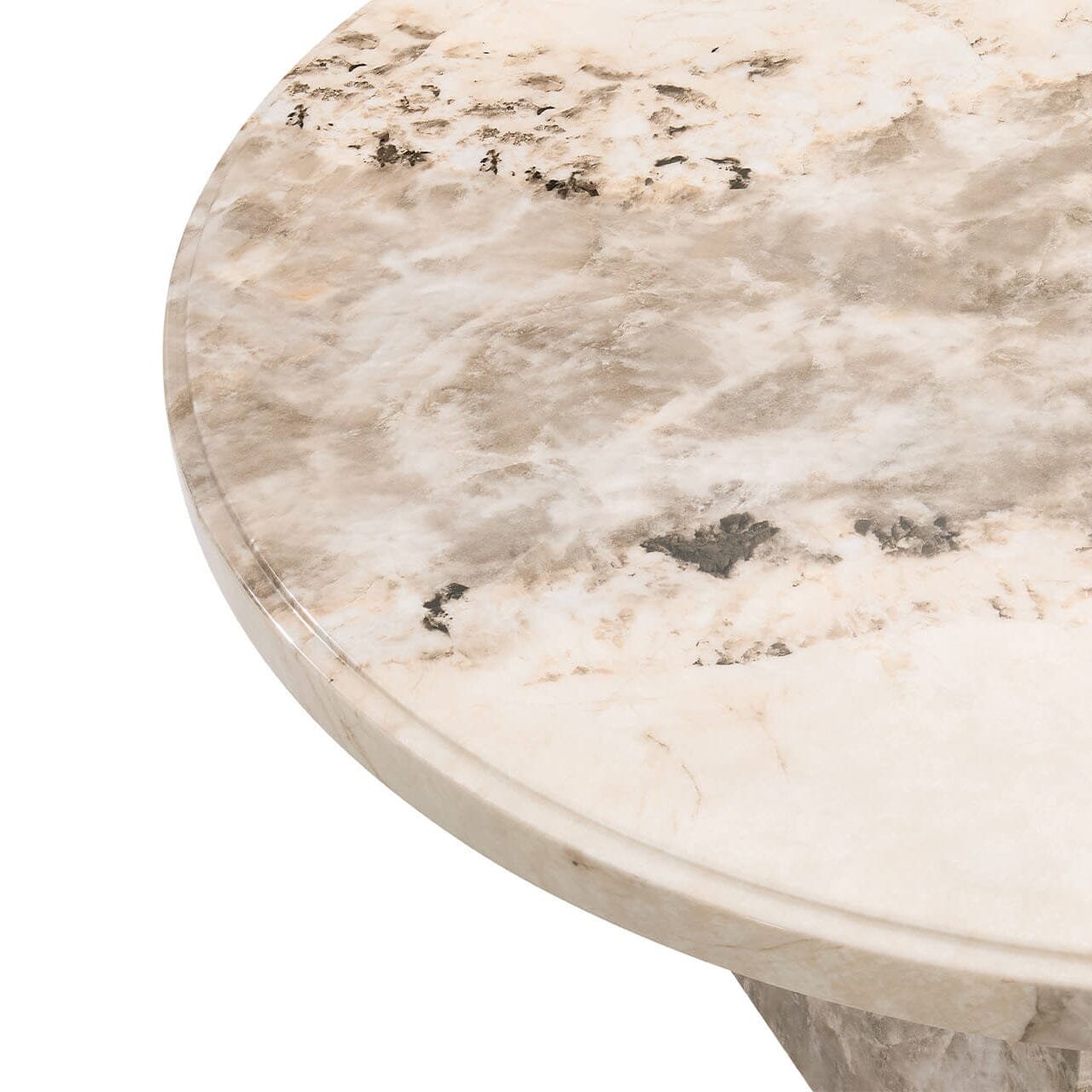 Thea Mocha Marble Round Dining Table