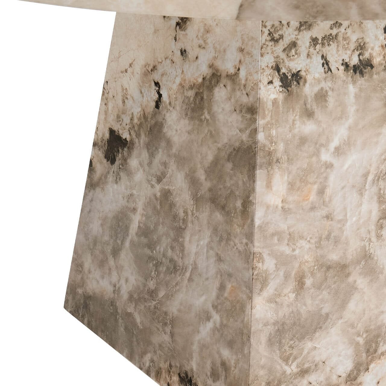 Thea Mocha Marble Round Dining Table