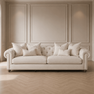 Tilda Oatmeal Chesterfield 4 Seater Sofa