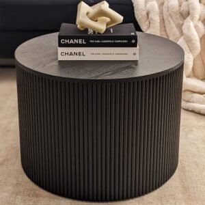 Tisbury Black Round Wooden Coffee Table