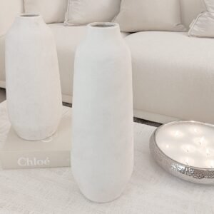 Tova Large White Distressed Vase