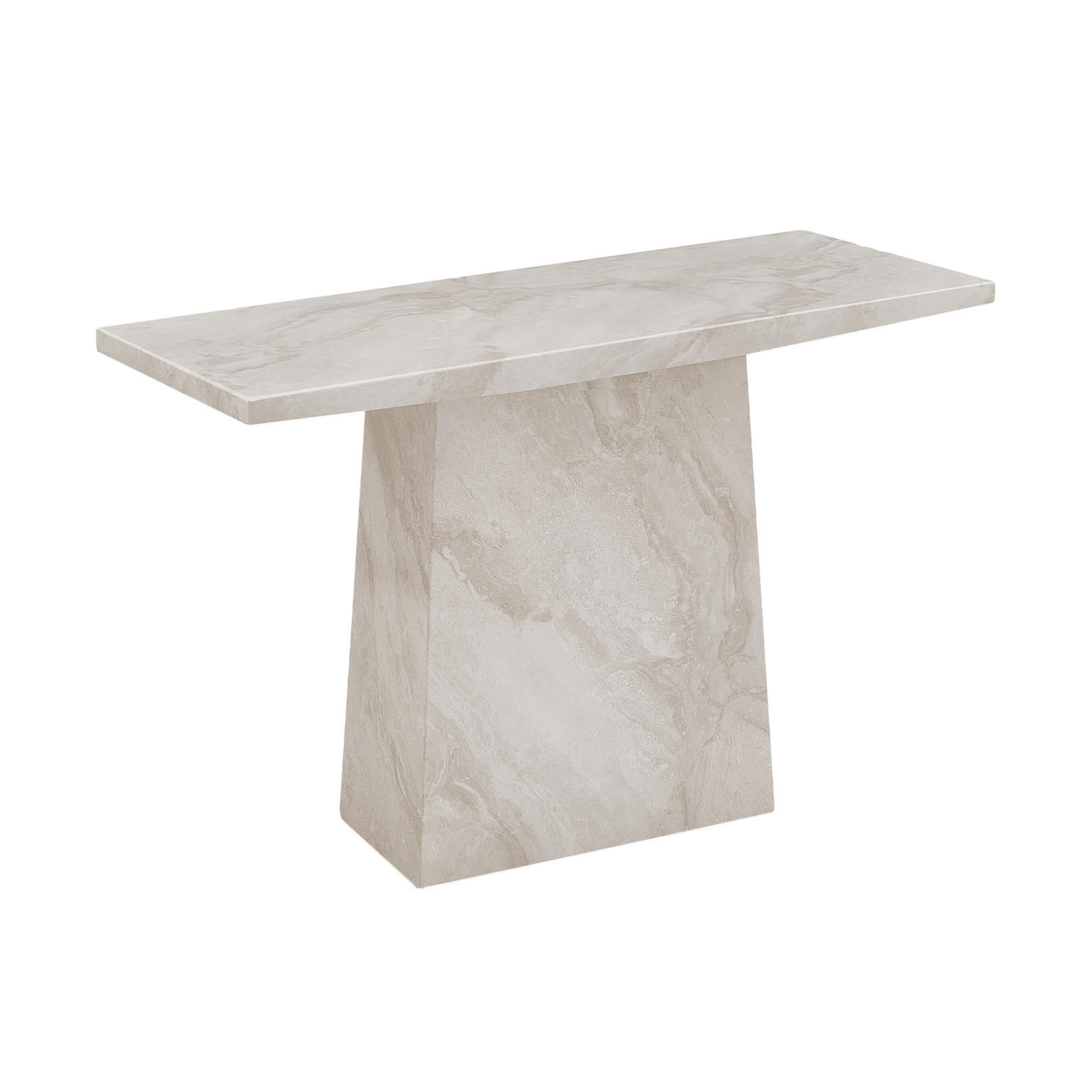 Travara Taupe & Cream Marble Console Table
