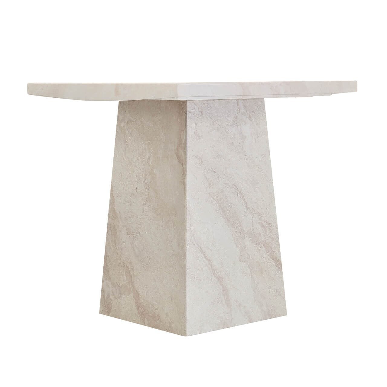 Travara Taupe & Cream Marble Side Table