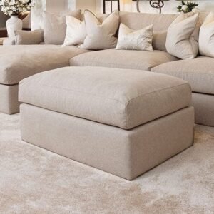 Tribeca Ash Greige Large Footstool