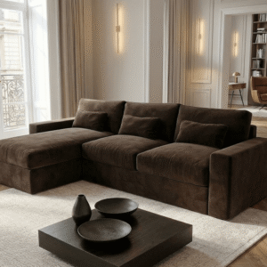 Tribeca Chocolate Brown Velvet Medium Left Hand Facing Chaise End Sofa