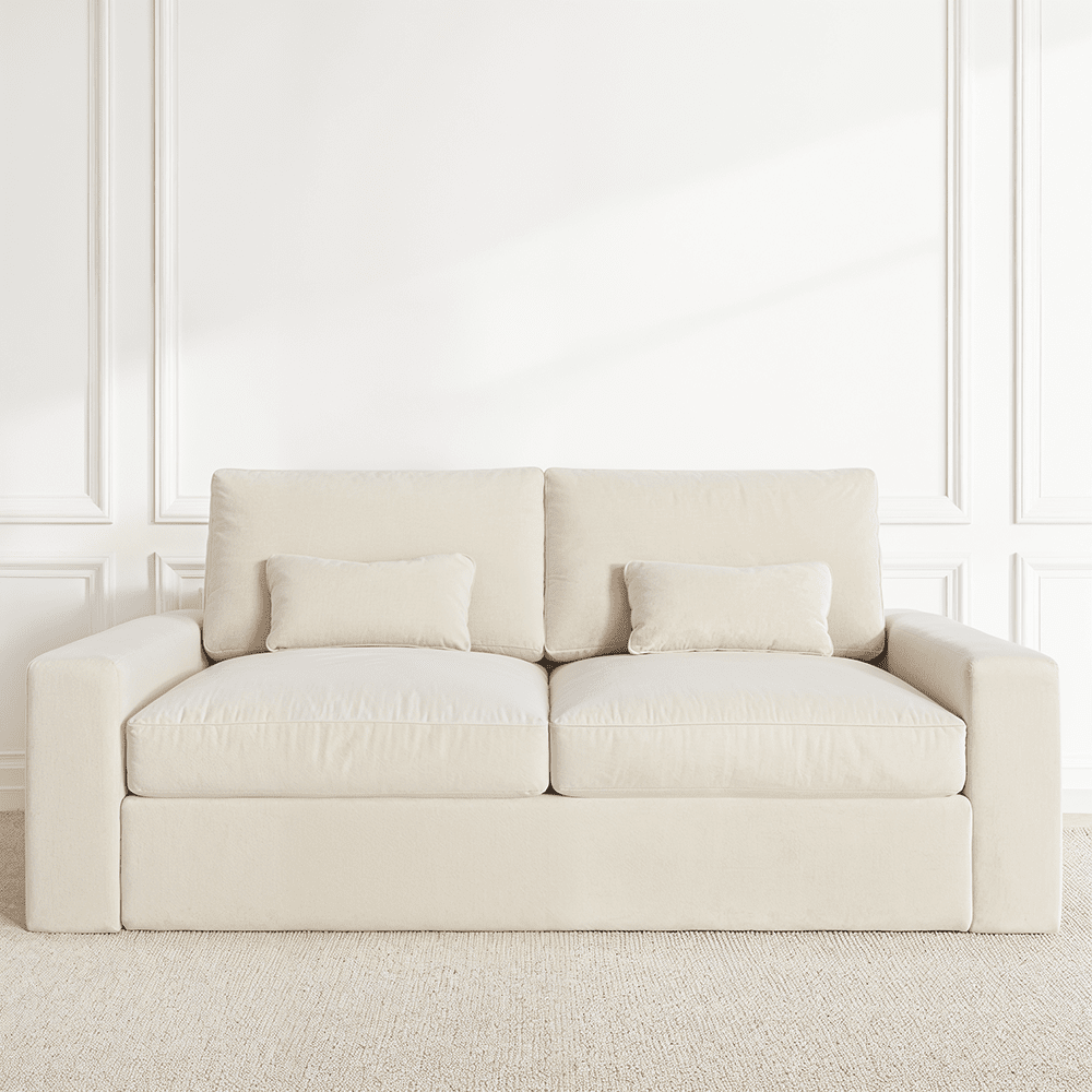 Tribeca Cream Velvet 3 Seater Sofa
