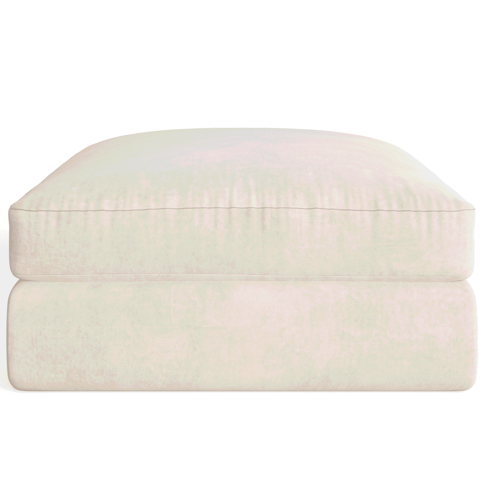 Tribeca Cream Velvet Large Footstool