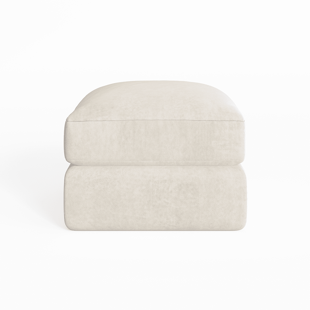Tribeca Cream Velvet Large U Shape Footstool