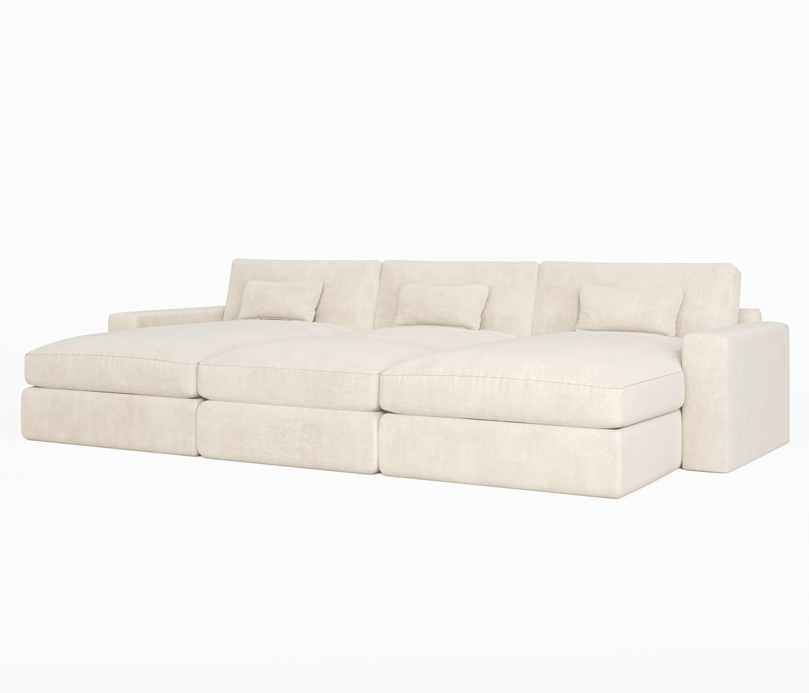 Tribeca Cream Velvet Large U Shape Sofa