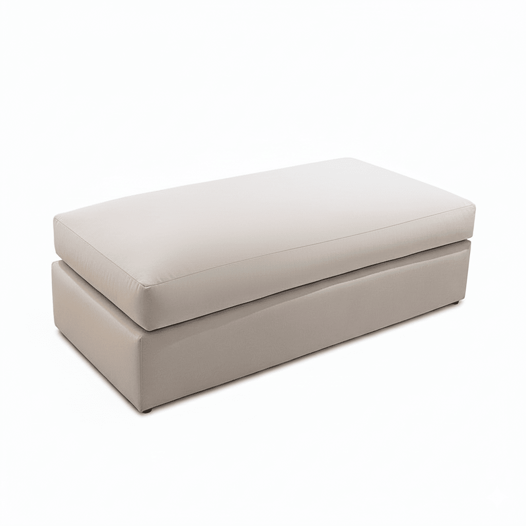 Tribeca Cream Velvet Medium Double Width Footstool