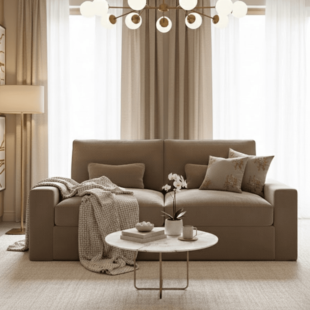 Tribeca Mink Velvet 3 Seater Sofa