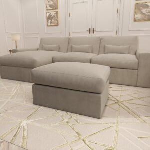 Tribeca Mink Velvet Large Footstool