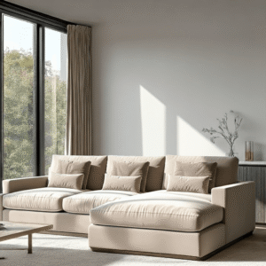 Tribeca Mink Velvet Large Right Hand Facing Chaise End Sofa