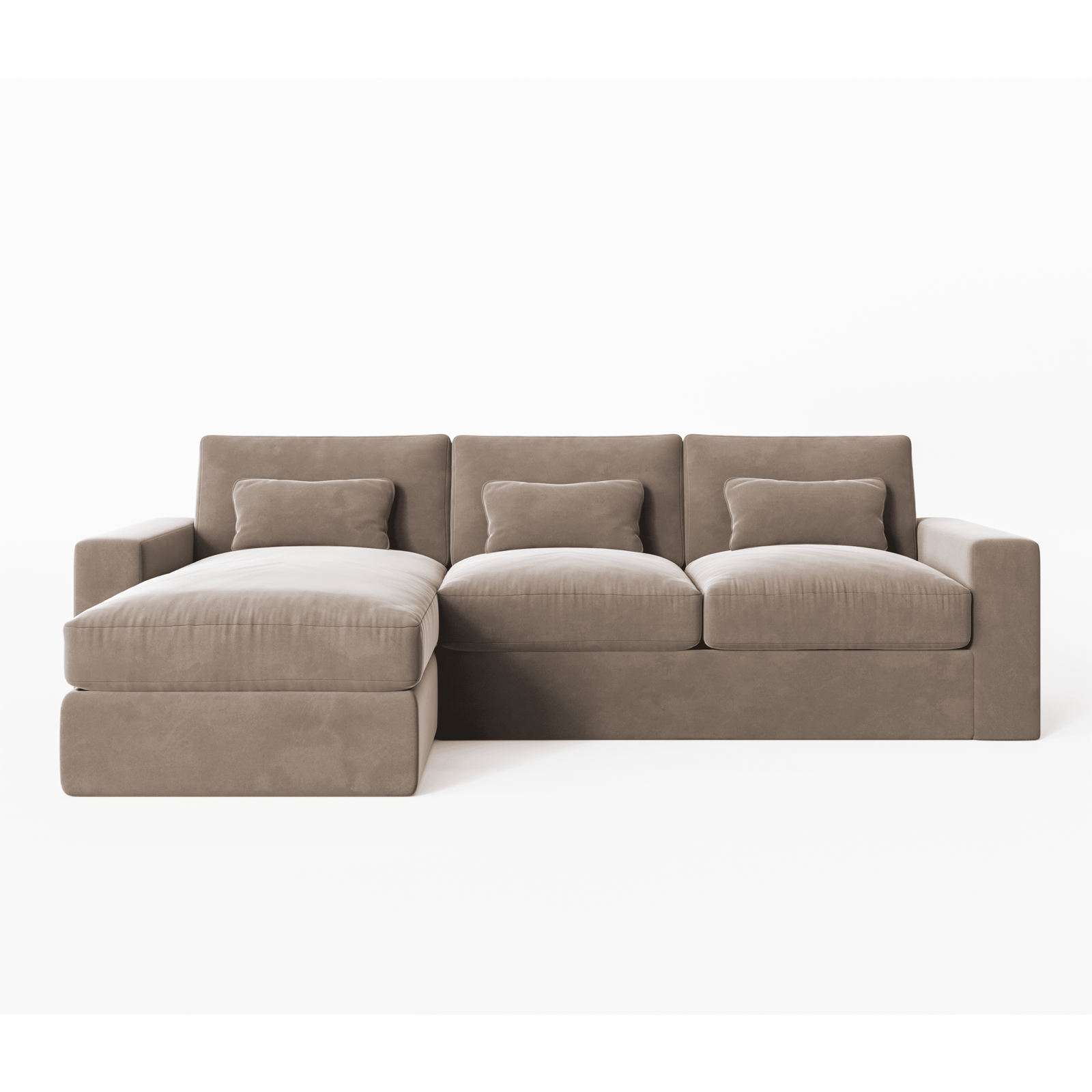 Tribeca Mink Velvet Medium Right Hand Facing Chaise End Sofa