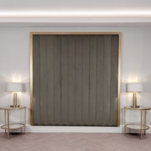 Valentina Charcoal & Gold Channelled Headboard