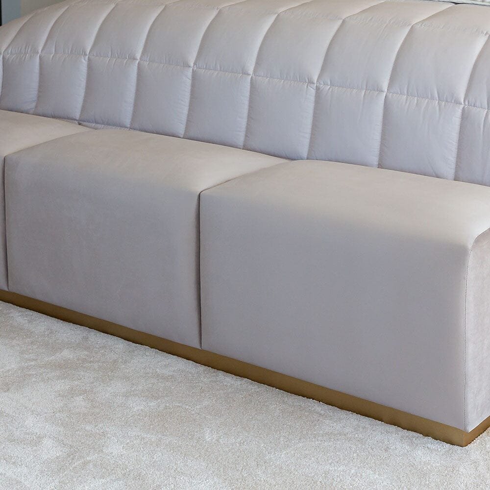 Valentina Praline & Gold Premium Upholstered Bench