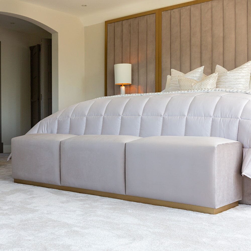 Valentina Praline & Gold Premium Upholstered Bench