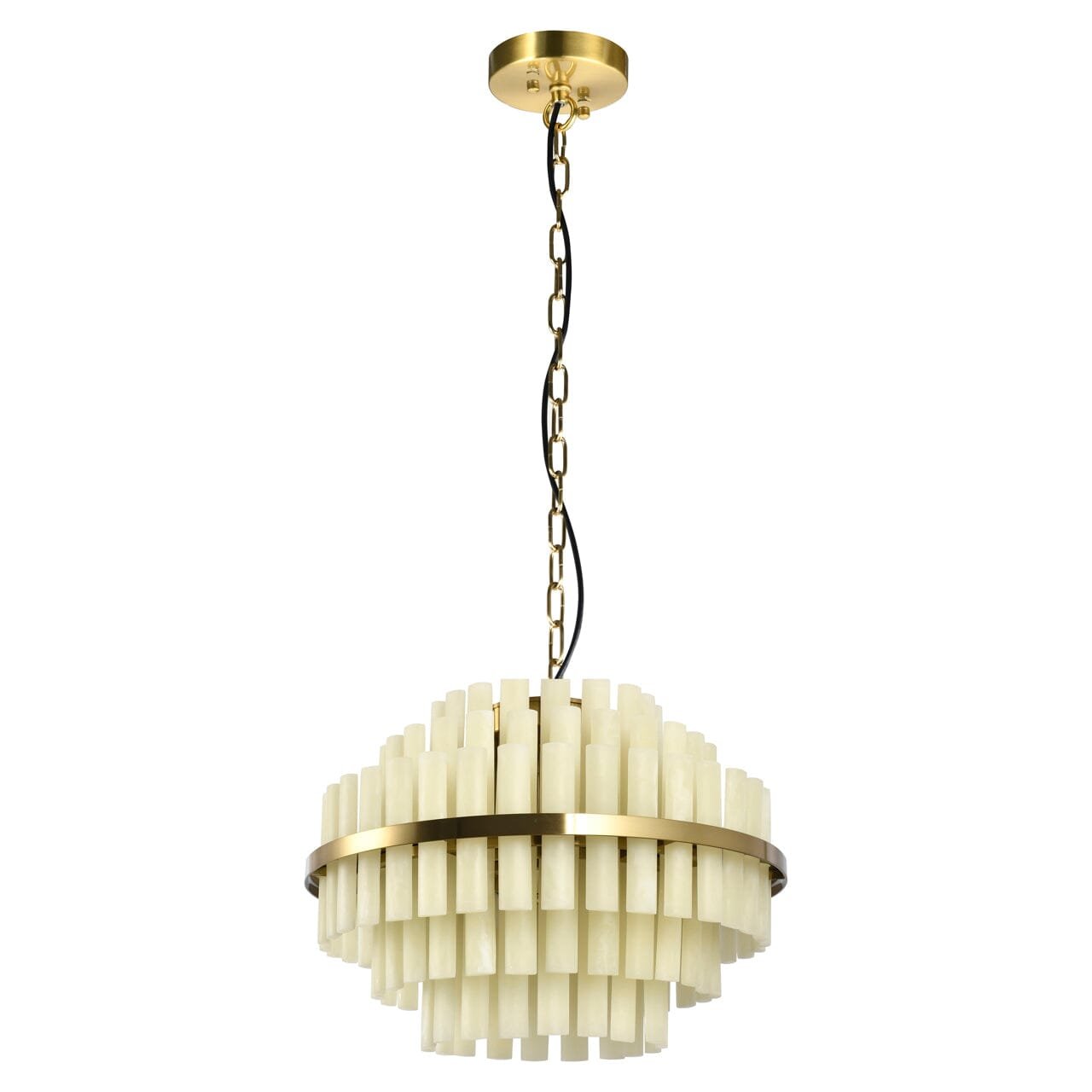 Valette Cream & Brass Statement Chandelier