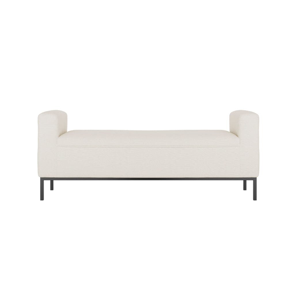 Vanessa Ivory Linen Blend Bench with Black Legs