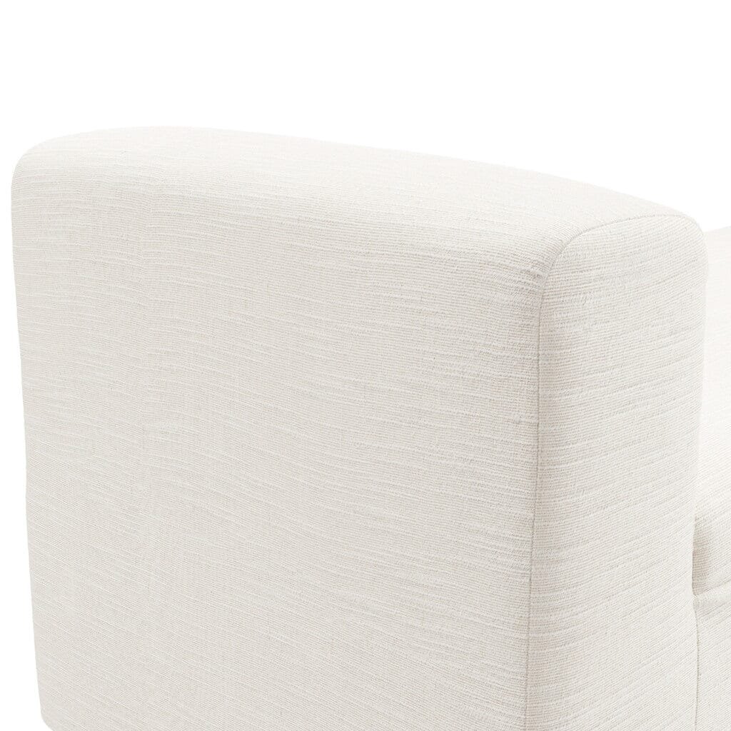 Vanessa Ivory Linen Blend Bench with Black Legs