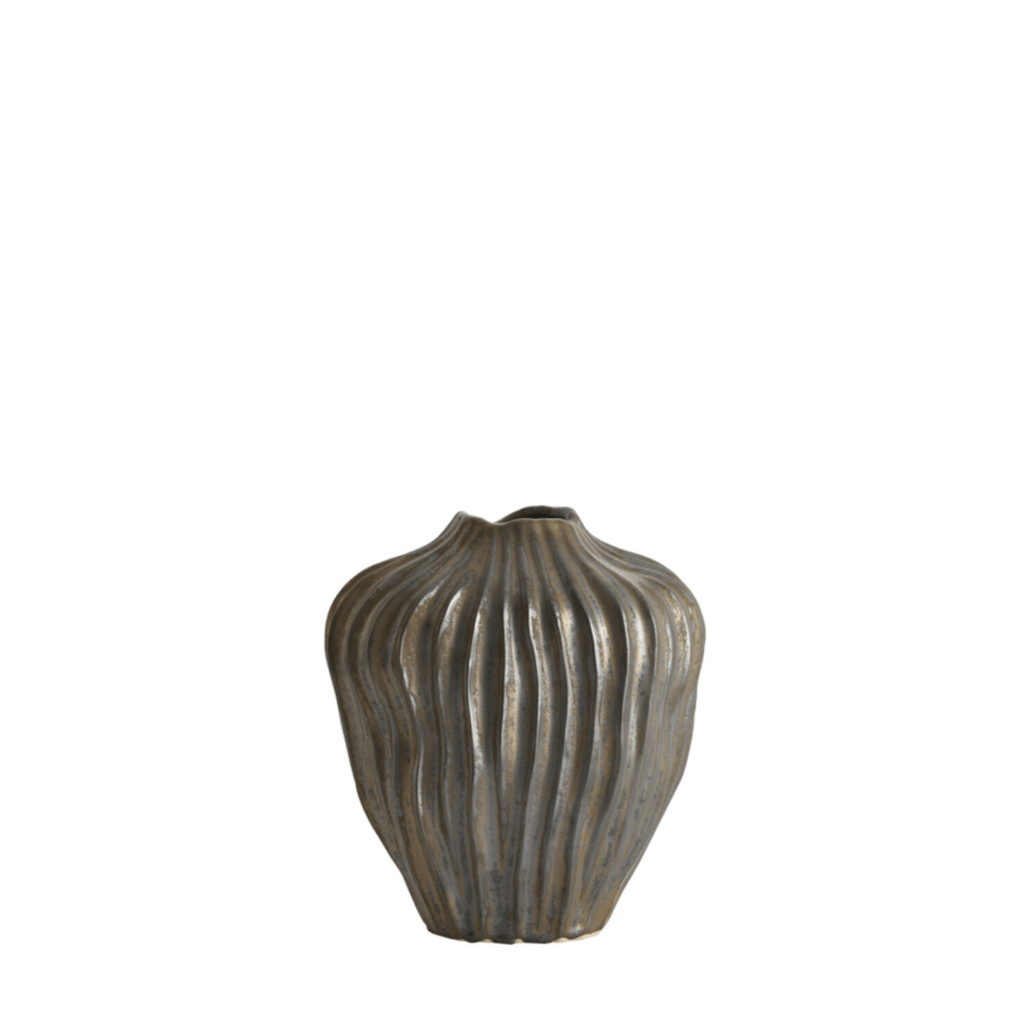 Vegas Antique Bronze Ribbed Vase