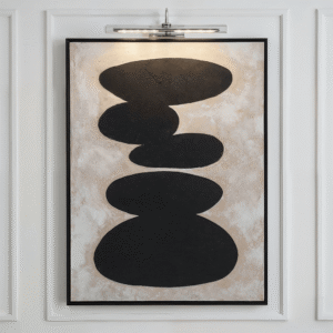 Velvyn Black & Natural Stone Design Canvas Wall Art