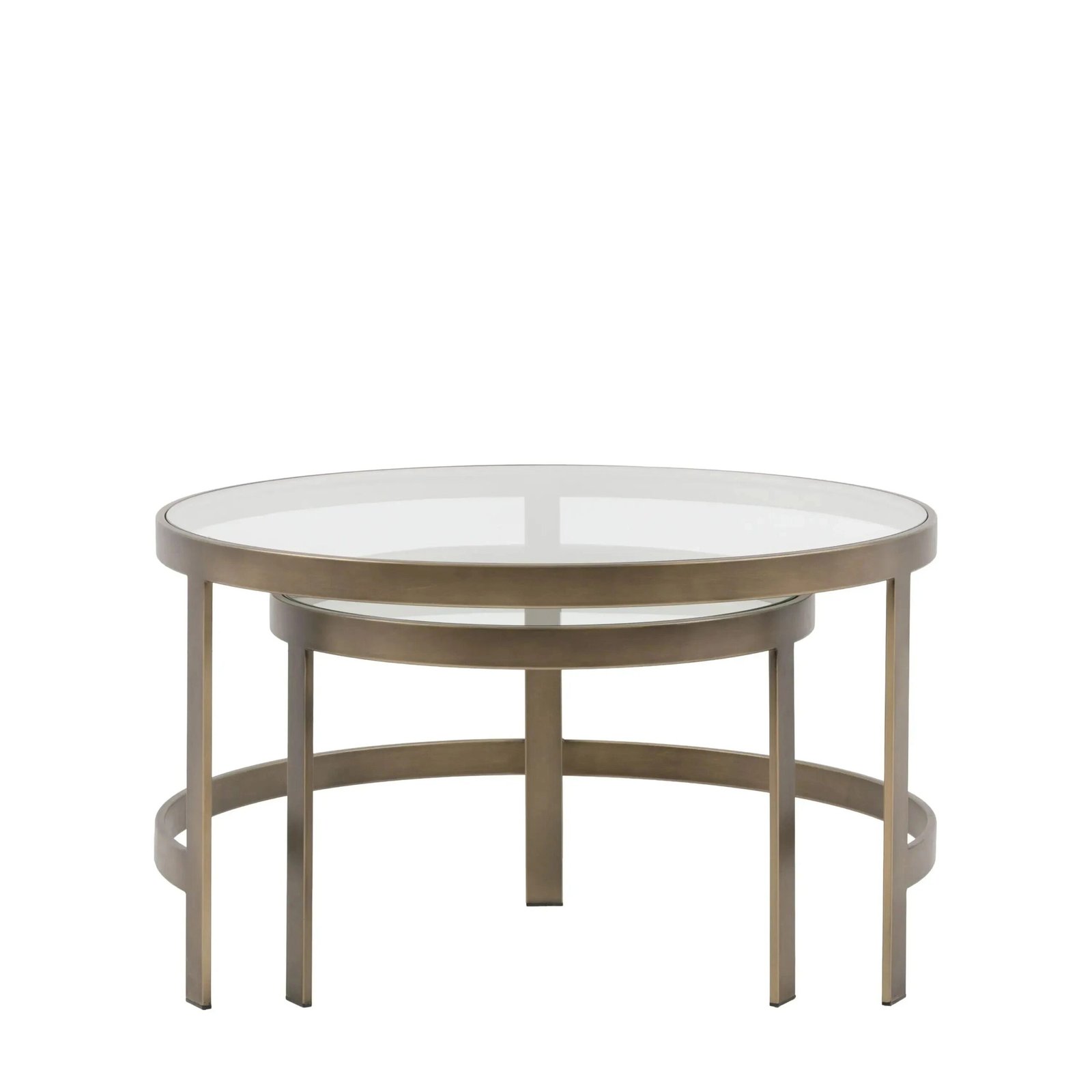 Vendome Brass Nesting Coffee Tables- Set of 2