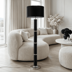 Veridian Chrome & Black Snake Effect Floor Lamp