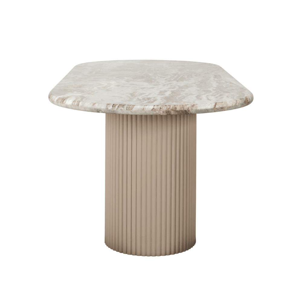 Verinne Luxury Large Oval Marble Top Dining Table