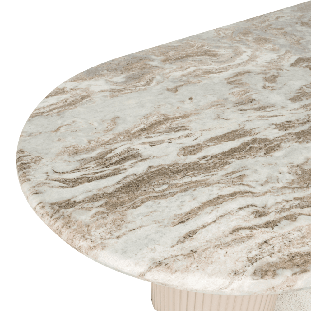 Verinne Luxury Large Oval Marble Top Dining Table