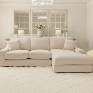 Victoria Beige Textured Medium Right Hand Facing Chaise End Sofa