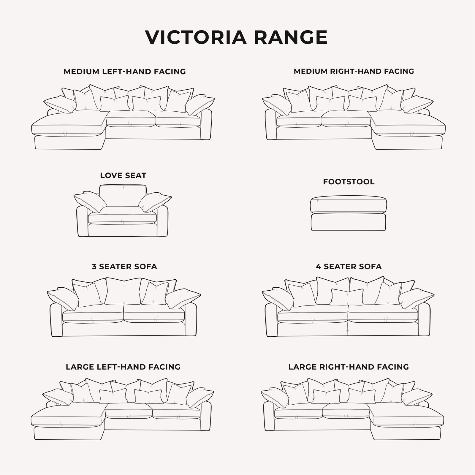 Victoria Caramel Velvet Pillow Back Sofa Range