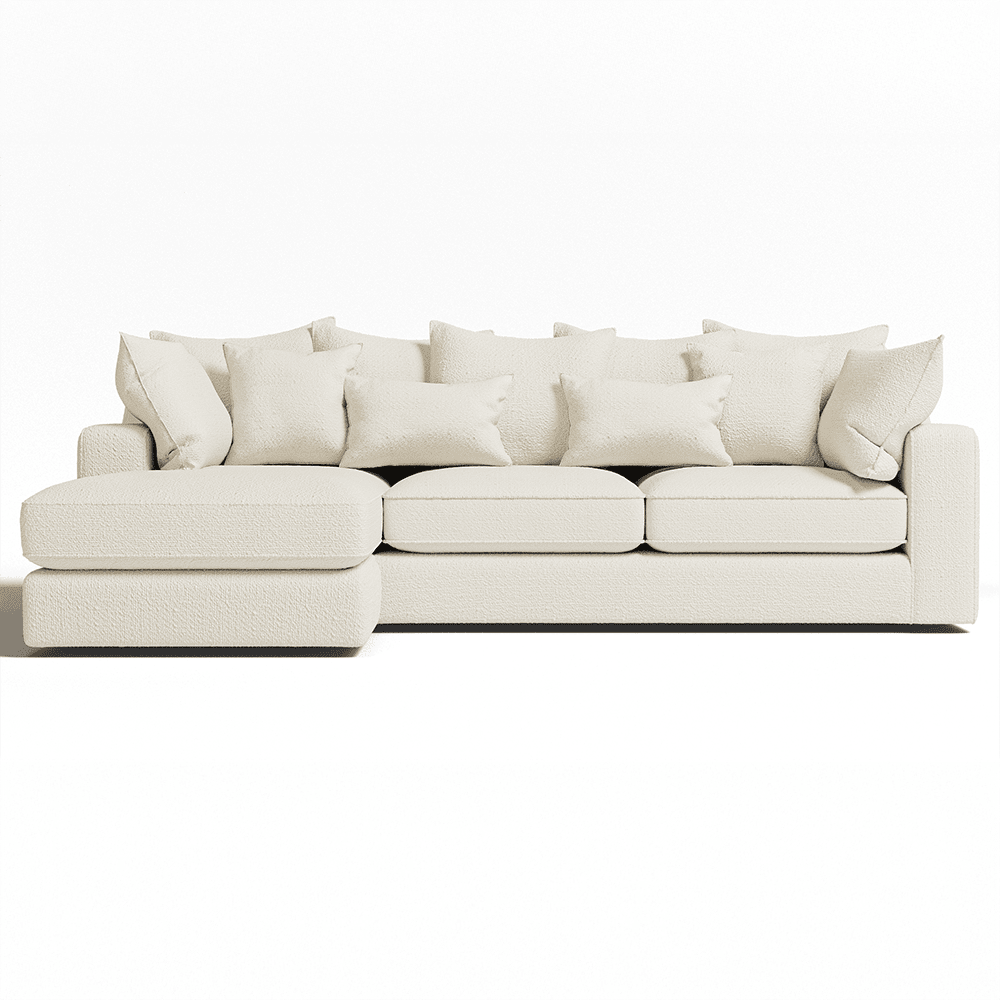 Victoria Ecru Boucle Large Left Hand Facing Pillow Back Sofa