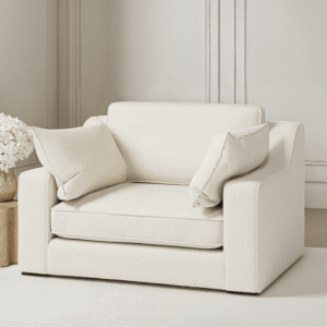 Victoria Ecru Boucle Love Seat