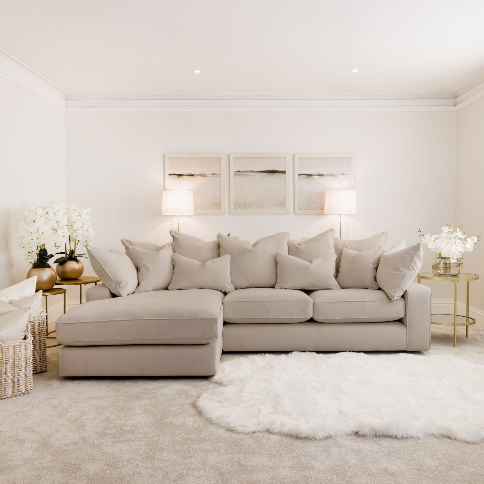 Victoria Mink Velvet Pillow Back Sofa Range