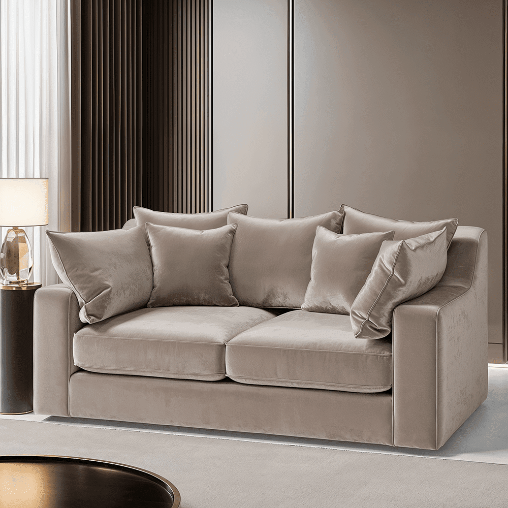 Victoria Mink Velvet Pillow Back Sofa Range
