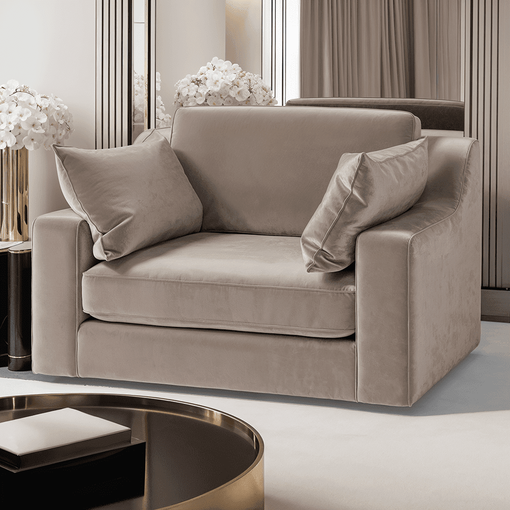 Victoria Mink Velvet Pillow Back Sofa Range